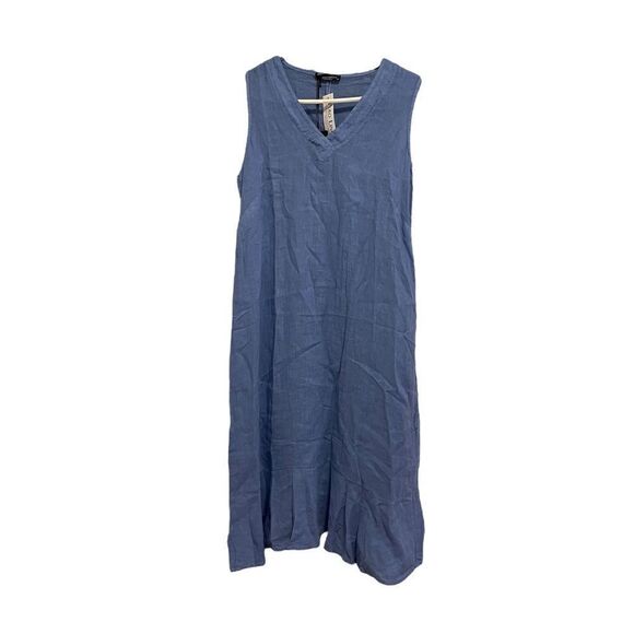 Francesca Bettini Dresses & Skirts - NWT - Francesca Bettini Periwinkle Blue Linen Midi Dress